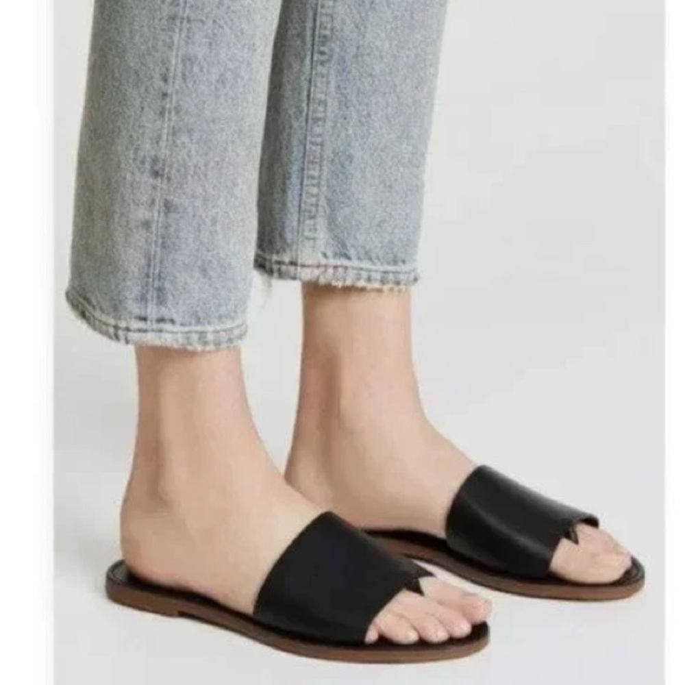NEW, never-worn Madewell Boardwalk Slides, 100% real leather